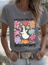 Women's Sorry I'm Late His Timing Not Mine Ecclesiastes 3:1 Funny Silly Goose T-Shirt
