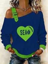 Women's Football Print Casual Sweatshirt