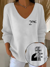 🔥Buy 3 Get 15% Off🔥Women's  2Pac Rapper Print  Tops