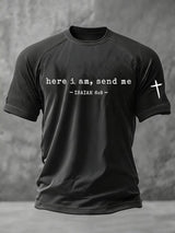 Men's Vintage Faith Print Casual T-Shirt