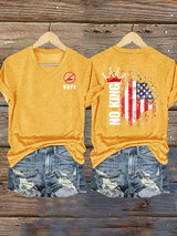🔥Buy 3 Get 15% Off🔥Women's  NOPE No King American Flag  Print T-Shirt