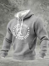 Men's Casual Even Jesus Had A Fish Story Print Sweatshirt