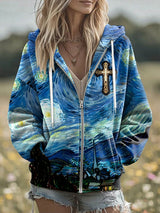 Women'S Casual Faith Print Hoodie