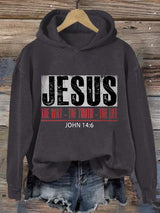 Women's Jesus The Way. The Truth. The Life.  Print Hoodie