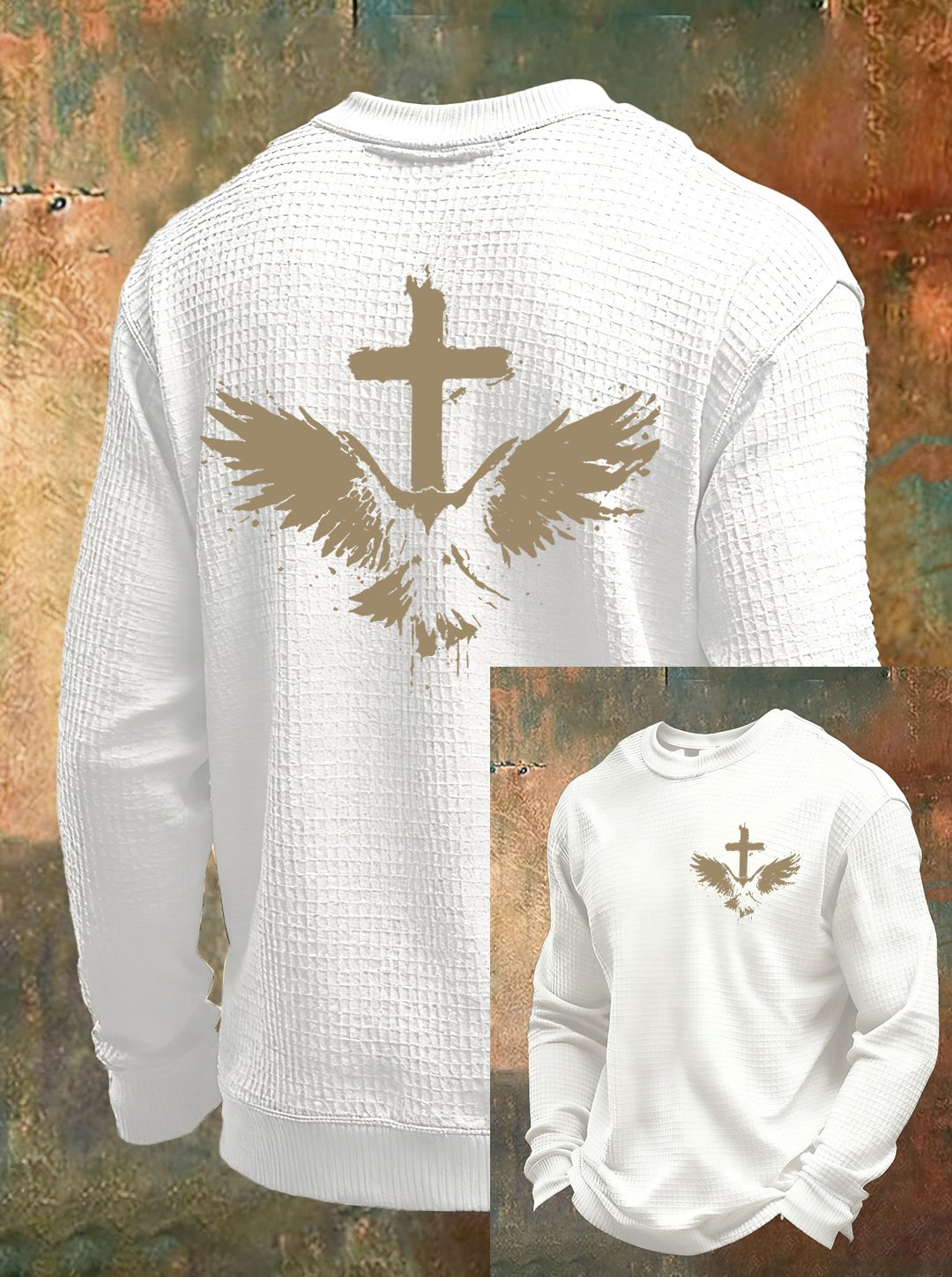 Men's Football Waffle Long Sleeve T-Shirt