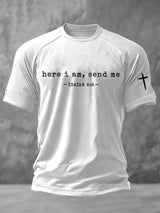 Men's Vintage Faith Print Casual T-Shirt