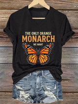🔥Buy 3 Get 15% Off🔥V-Neck Retro The Only Orange Monarch We Want Print T-Shirt