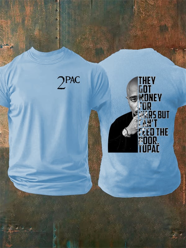🔥Buy 3 Get 15% Off🔥Men's  2Pac Rapper  Print  T-Shirt