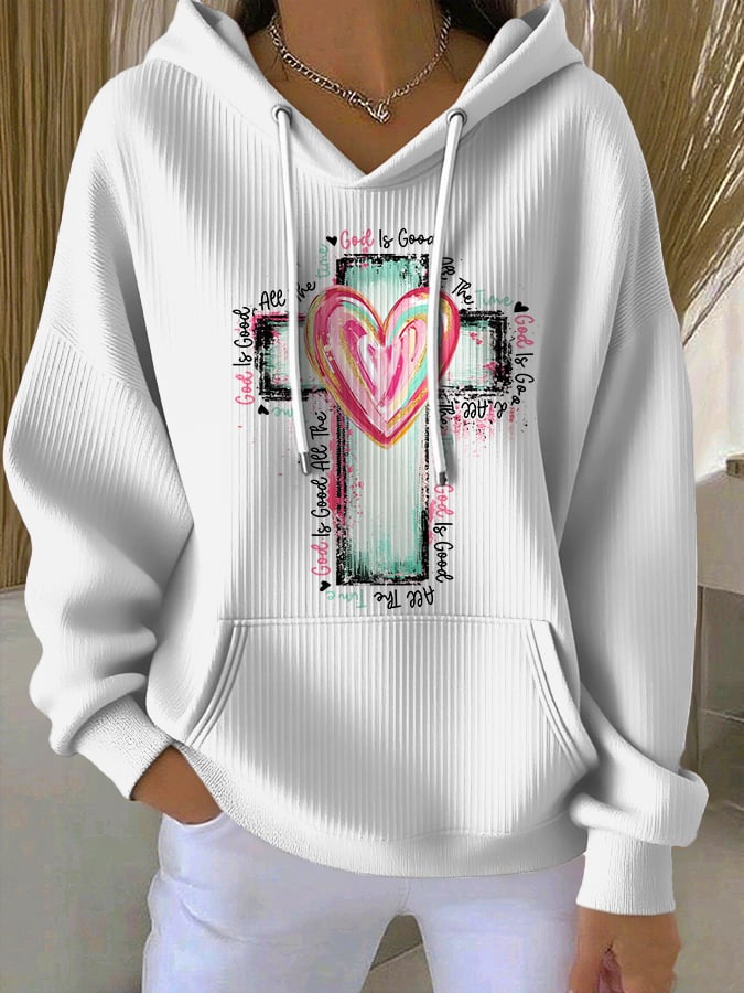 Women'S Casual Faith (God Is Good All The Time) Hooded Sweatshirt