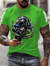 Men's Football Print Casual T-shirt
