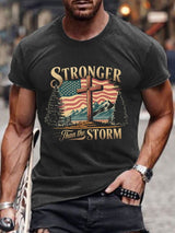 Men'S Casual Christian Shirt American Flag Cross Graphic Print Short Sleeve T-Shirt