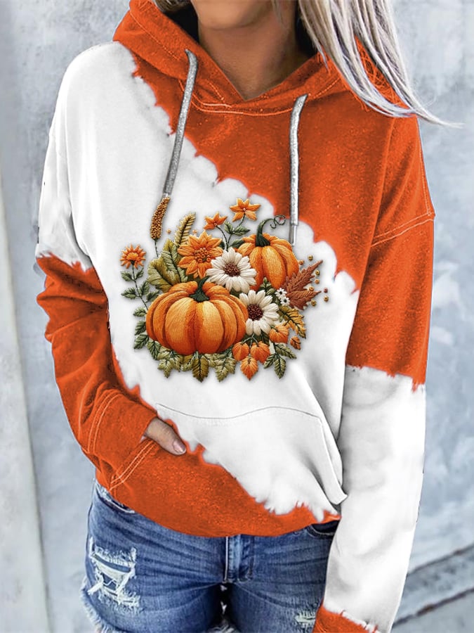 Women's Casual Autumn Pumpkin Retro Sweatshirt