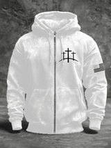 Men's Faith Print Zip-Up Hooded Jacket