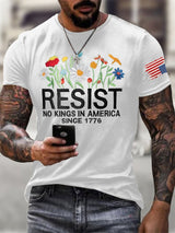 🔥Buy 3 Get 15% Off🔥Men's Retro Resist No Kings In America Since 1776 Print T-Shirt