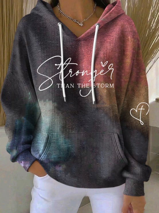 Women's Stronger Than The Storm Print  Hoodie