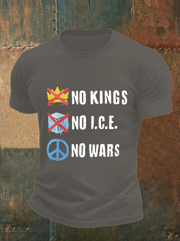 🔥Buy 3 Get 15% Off🔥Men's  No Kings Print T-Shirt
