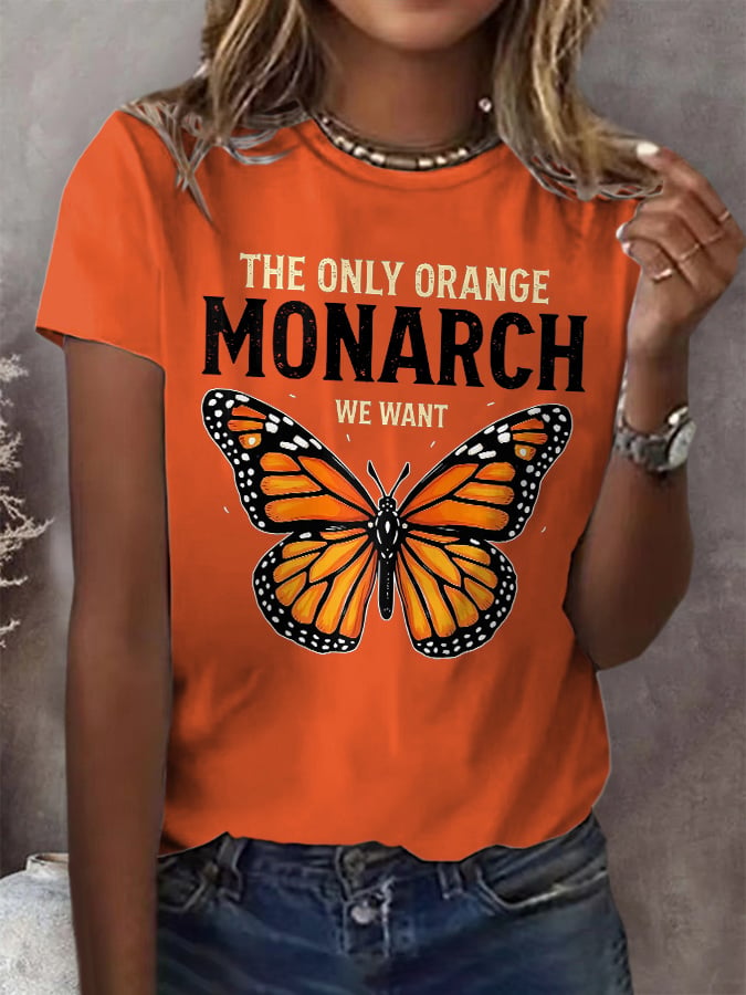 🔥Buy 3 Get 15% Off🔥Retro The Only Orange Monarch We Want Print T-Shirt