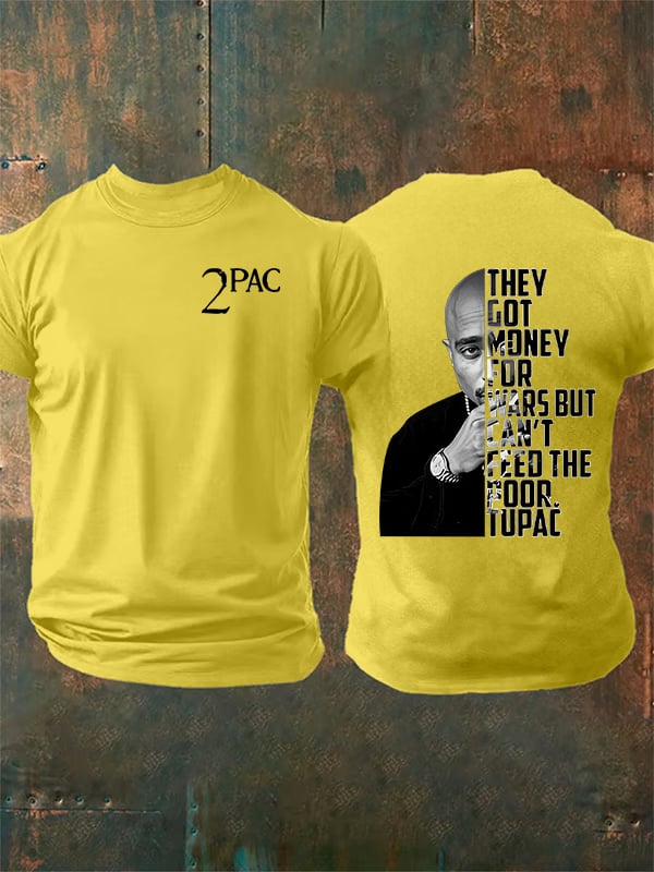 🔥Buy 3 Get 15% Off🔥Men's  2Pac Rapper  Print  T-Shirt