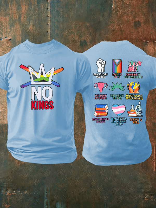 🔥Buy 3 Get 15% Off🔥Men's  No Kings Print T-Shirt