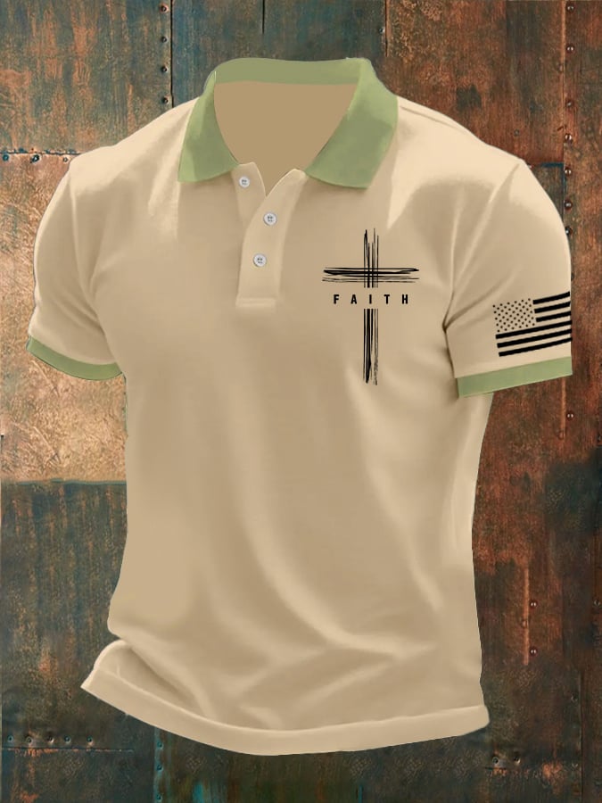 🔥Buy 3 Get 15% Off🔥Men's Casual Contrast Color Faith Polo