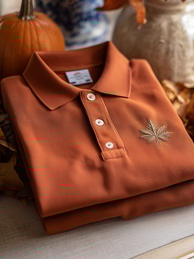 🔥Buy 3 Get 15% Off🔥Men's Offline Business Autumn Pumpkin Contrast Polo