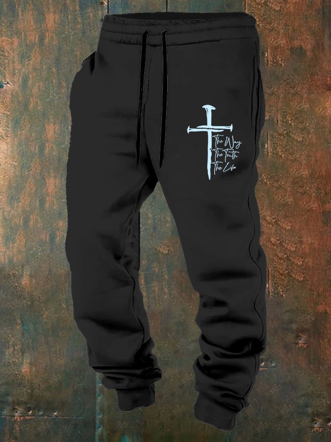 🔥Buy 3 Get 15% Off🔥Men's Jesus The Way The Truth The Life Print Casual Trousers
