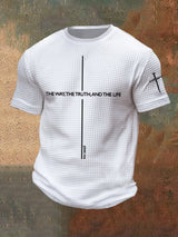 🔥Buy 3 Get 15% Off🔥Men's Jesus The Way The Truth The Life Print Casual Waffle T-Shirt