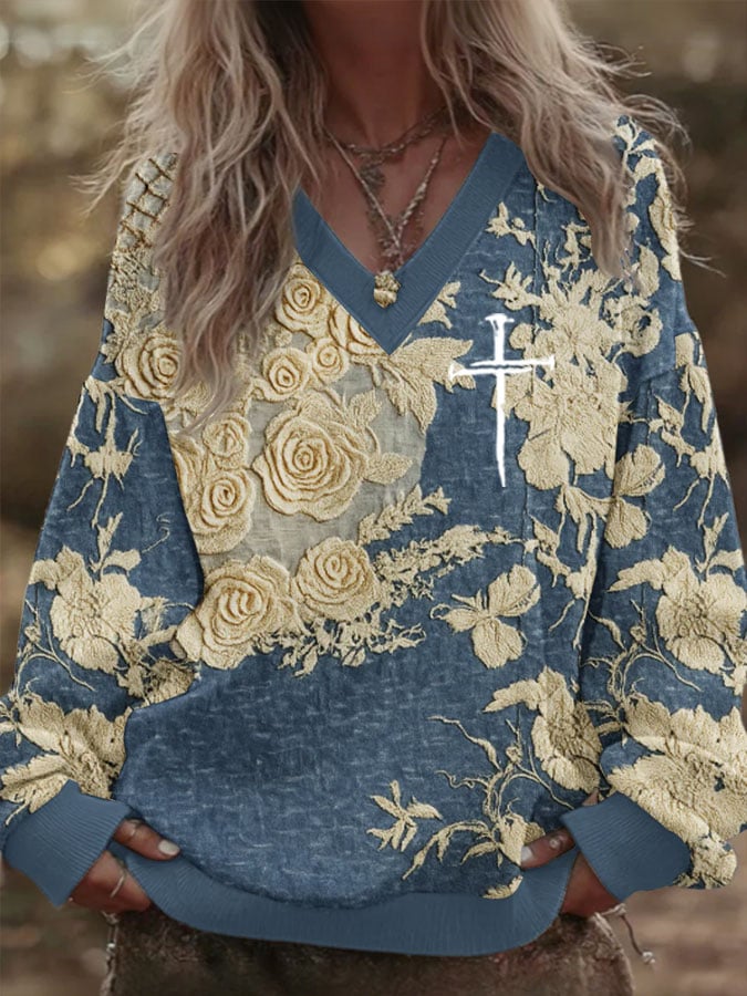 Women's Faith Print Waffle Long Sleeve T-Shirt