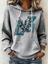 Women’s Football Graphic Waffle Knit Hoodie