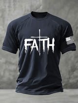 Men's Faith Print Round Neck T-Shirt