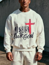 🔥Buy 3 Get 15% Off🔥Men'S Round Neck Casual Faith Print Sweatshirt