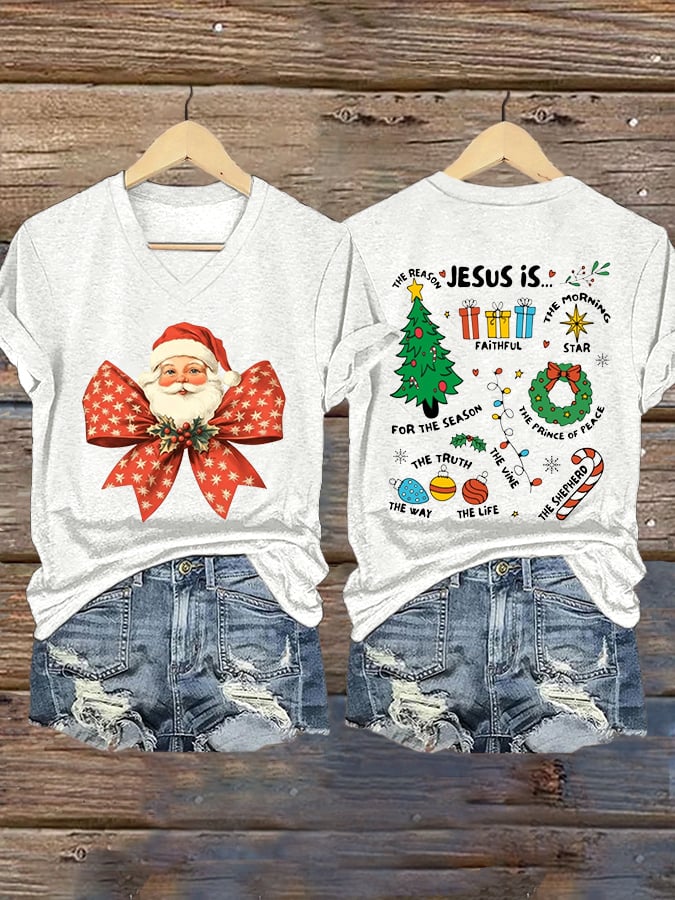 Christmas printed casual T-shirt