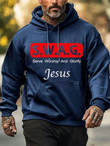 Men's Serve Worship And Glorify Printed Hoodie