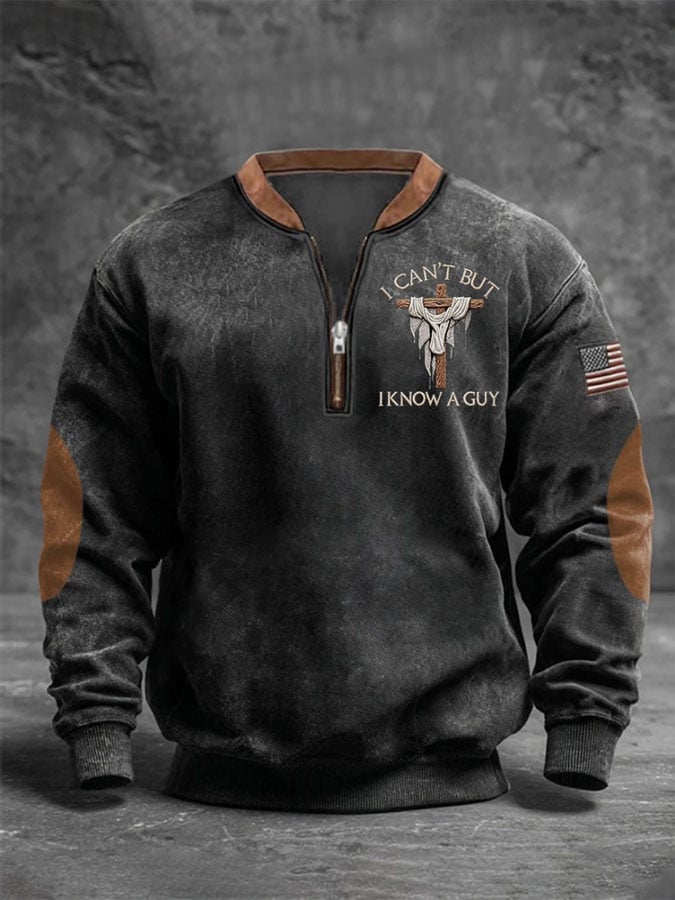 Men'S Casual Faith Print Long Sleeve Sweatshirt