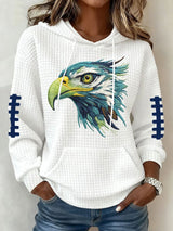 Women's Football Print Hoodie Sweatshirt