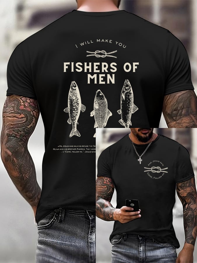 Men'S Casual Fishers Of Men Print T-Shirt