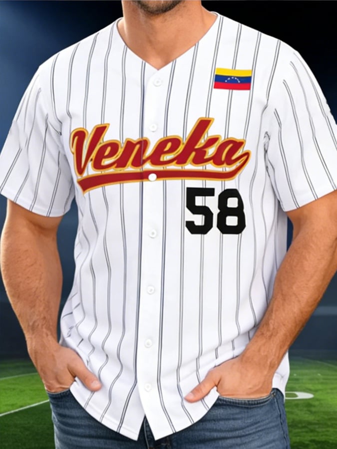 Men's Baseball Print  Shirt