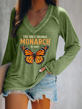 🔥Buy 3 Get 15% Off🔥V-neck Retro The Only Orange Monarch We Want Print T-Shirt