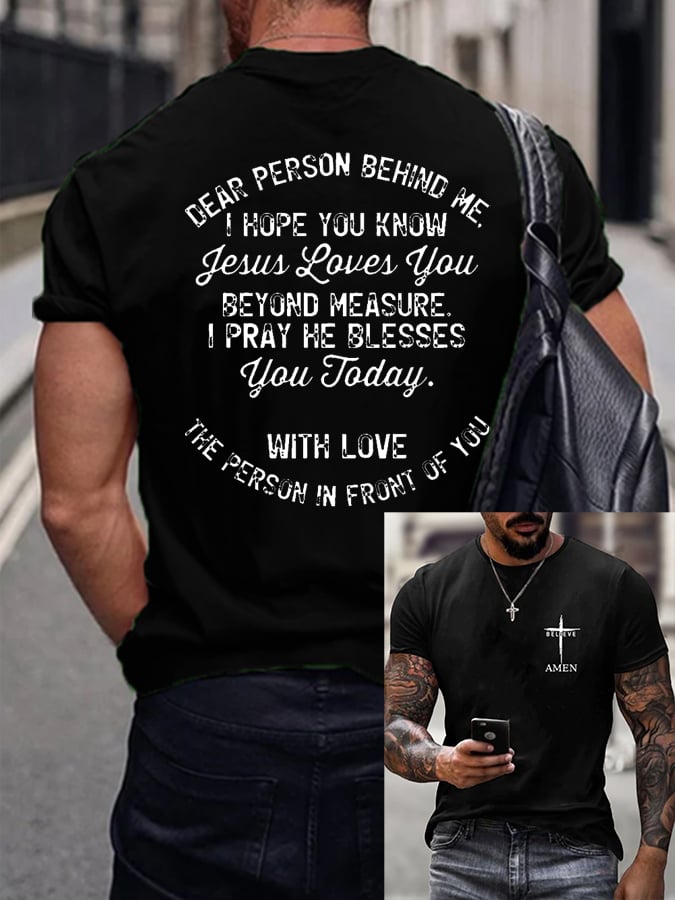 🔥Buy 3 Get 15% Off🔥Dear Person Behind Me I Hope You Know Jesus Loves You T-shirt