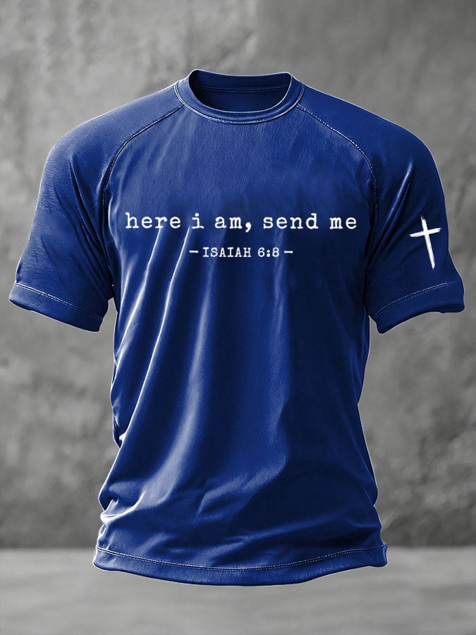 Men's Vintage Faith Print Casual T-Shirt