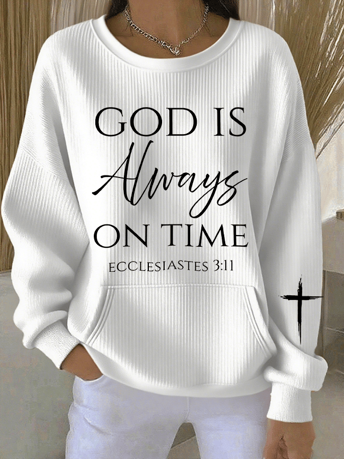 Women's His Timing, Not Mine  Print Sweatshirt