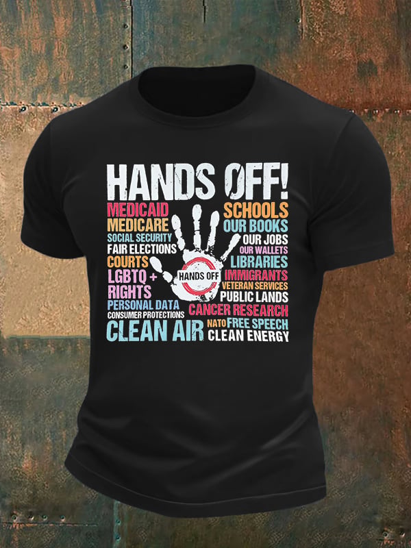 🔥Buy 3 Get 15% Off🔥Men's  HANDS OFF!  Print T-Shirt