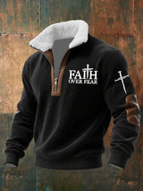 Men's Faith “FAITH OVER FEAR”Textured Sweatshirt