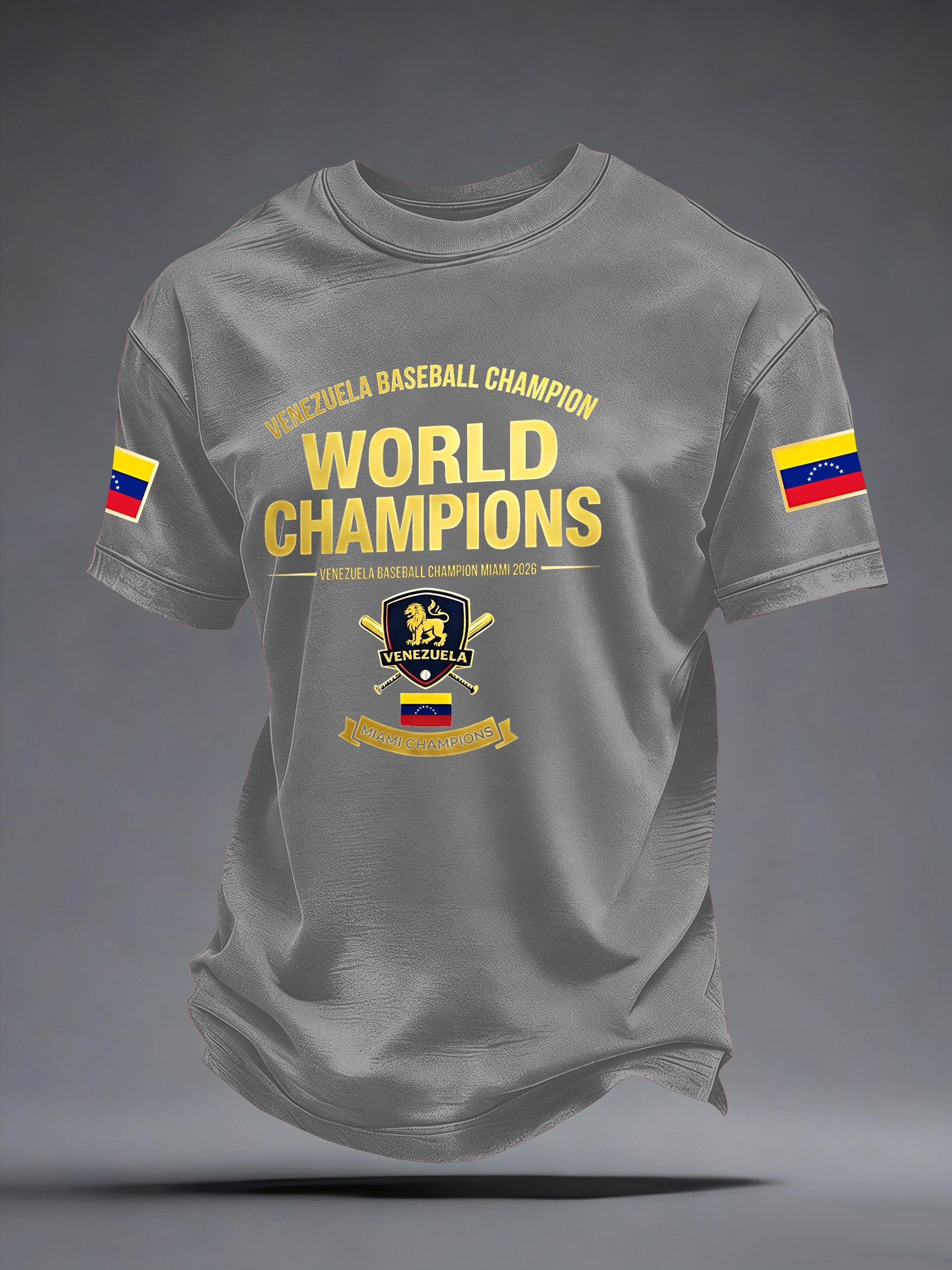 Men's Venezuelan Baseball Champions Print Casual T-shirt