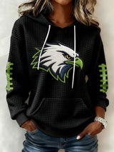 Women's Football Print Hoodie Sweatshirt