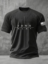 Men's Vintage Faith Print Casual T-Shirt