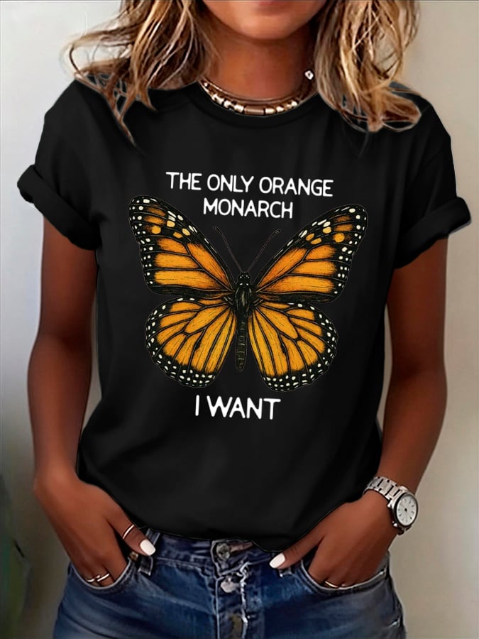 🔥Buy 3 Get 15% Off🔥Women's The Only Orange Monarch I Want Print T-Shirt