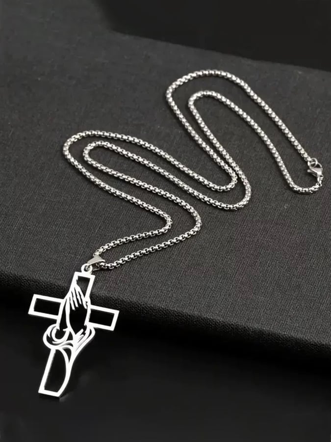 🔥Buy 3 Get 15% Off🔥Men's Titanium Steel Cross Prayer Necklace