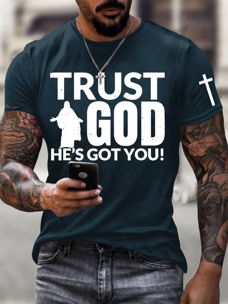 Men's Trust God Always  Faith Print T-Shirt