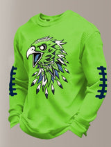 Men's Football Waffle Fabric Long-Sleeved T-Shirt